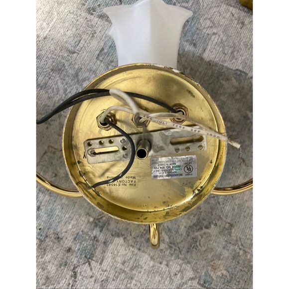 Vintage Hollywood Regency 3 Tulip Light Brass Wall Sconce - Picture 4 of 6